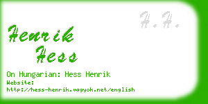 henrik hess business card
